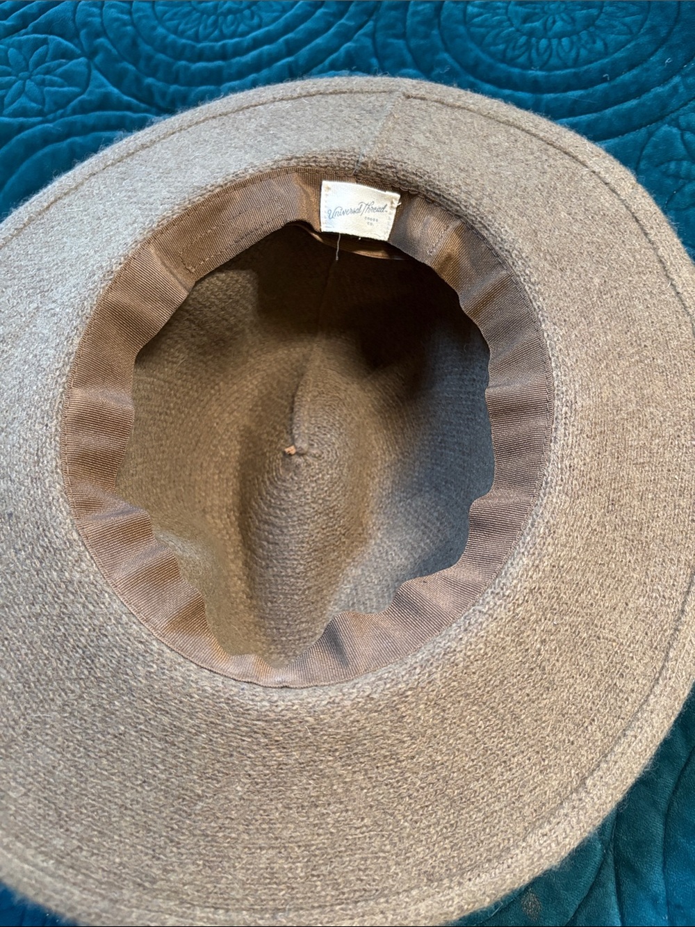 Universal Thread Tan Wide-Brim Fedora with Leather Tie - Picture 3 of 6